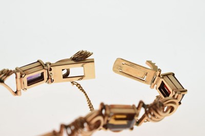 Lot 36 - Multi-gem set 18ct gold bracelet