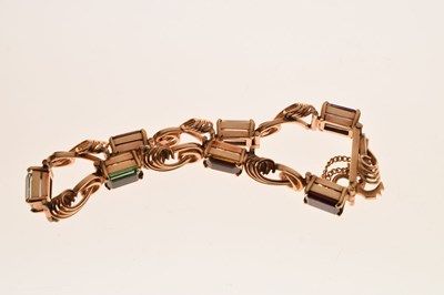 Lot 36 - Multi-gem set 18ct gold bracelet