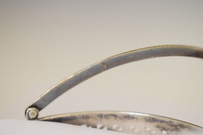 Lot 70 - George III silver pedestal sugar basket with swing handle