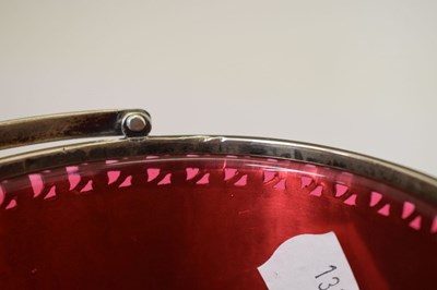 Lot 70 - George III silver pedestal sugar basket with swing handle