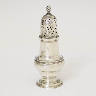 Lot 196 - George III silver pepperette of baluster form