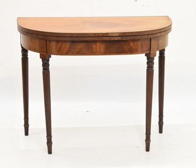 Lot 580 - Mahogany fold over tea table