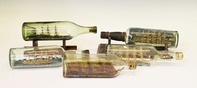 Lot 178 - Collection of five early 20th Century ships in bottles