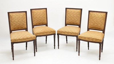 Lot 538 - Set of four early 20th Century Continental mahogany upholstered dining chairs