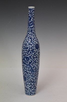 Lot 396 - Chinese Ming-style tall blue and white bottle vase