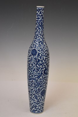 Lot 396 - Chinese Ming-style tall blue and white bottle vase