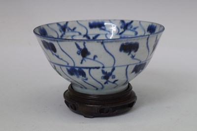 Lot 397 - Chinese provincial blue and white bowl