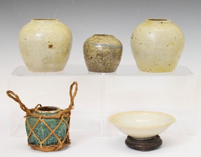 Lot 398 - Four Chinese Tang style pottery items