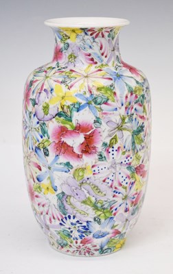 Lot 399 - Chinese hundred flowers vase