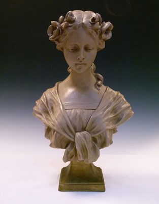 Lot 174 - Composition bust of a maiden (Flora)