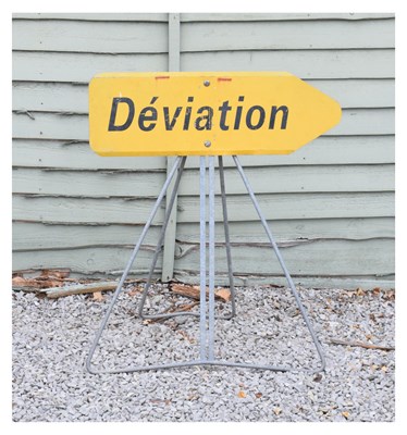 Lot 229 - French metal roadside Déviation (diversion) sign