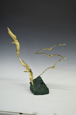 Lot 554 - Modernist lacquered brass bird sculpture