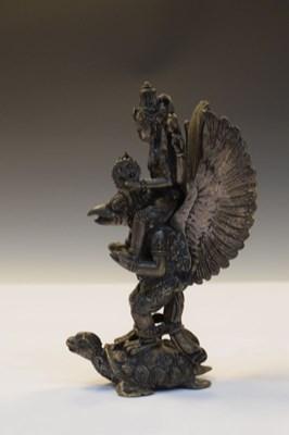 Lot 463 - Indian bronzed alloy of Vishnu Garuda