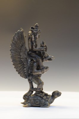 Lot 463 - Indian bronzed alloy of Vishnu Garuda