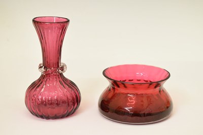 Lot 311 - Quantity of cranberry glass vases