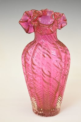 Lot 311 - Quantity of cranberry glass vases