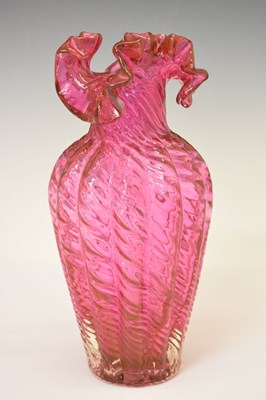 Lot 311 - Quantity of cranberry glass vases