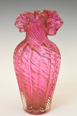 Lot 311 - Quantity of cranberry glass vases