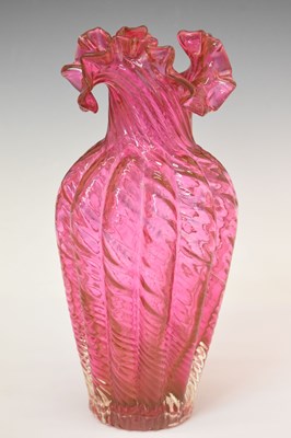 Lot 311 - Quantity of cranberry glass vases