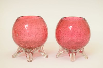 Lot 311 - Quantity of cranberry glass vases