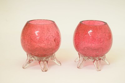 Lot 311 - Quantity of cranberry glass vases