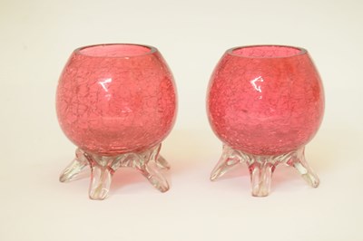 Lot 311 - Quantity of cranberry glass vases