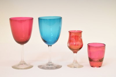 Lot 311 - Quantity of cranberry glass vases