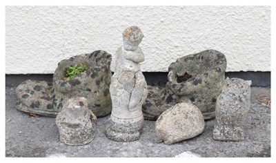 Lot 644 - Group of composite stone garden ornaments