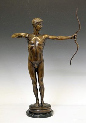 Lot 208 - Large bronzed figure of an archer