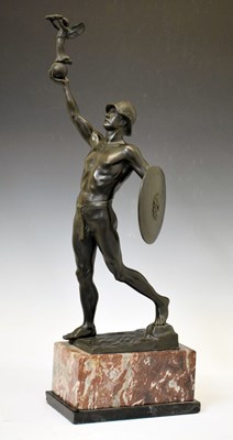 Lot 322 - After Ludwig Graefner (1862-1939)  - Bronze warrior