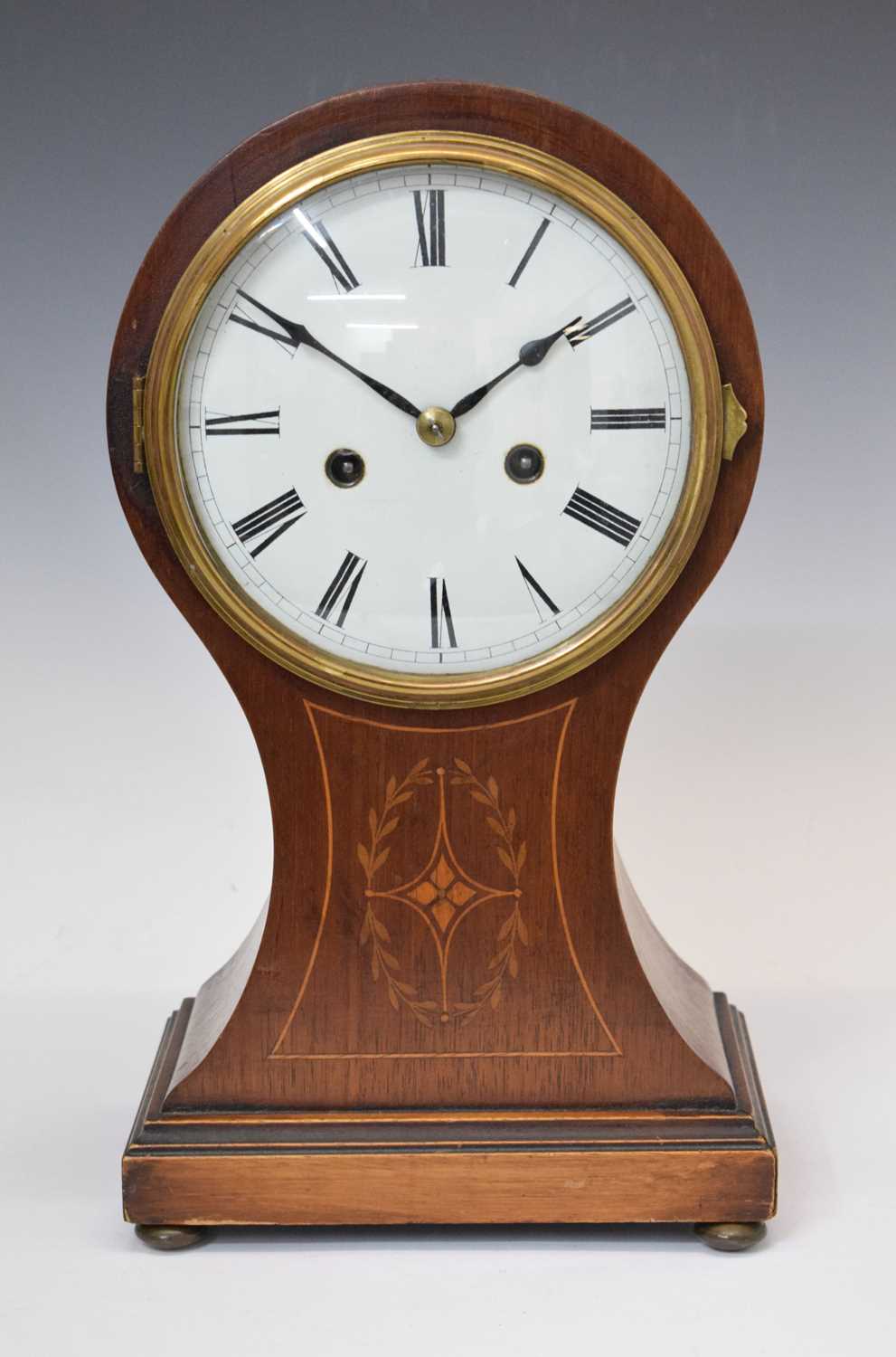 A Small Edwardian Inlaid Mantle Clock