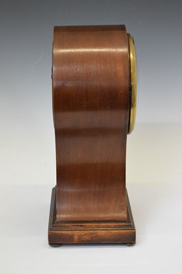 Lot 541 - Edwardian Hamburg American inlaid balloon mantle clock