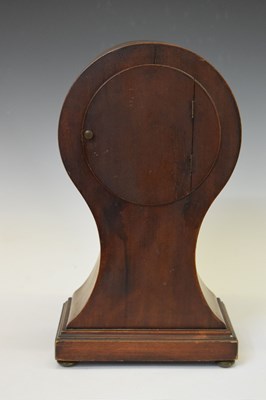 Lot 541 - Edwardian Hamburg American inlaid balloon mantle clock