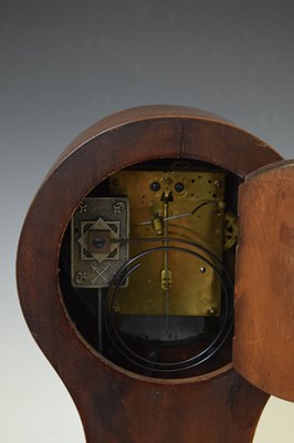 Lot 541 - Edwardian Hamburg American inlaid balloon mantle clock