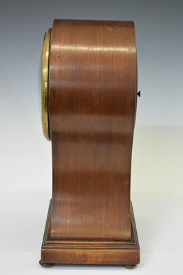Lot 541 - Edwardian Hamburg American inlaid balloon mantle clock