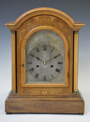 Lot 542 - Hamburg American mahogany inlaid bracket clock