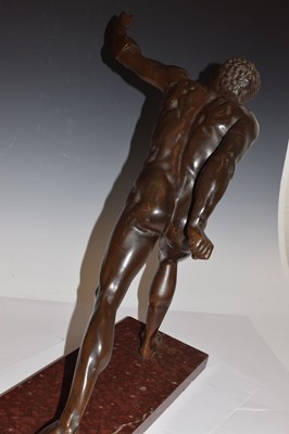 Lot 307 - Patinated bronze figure of the Borghese Gladiator after the Antique
