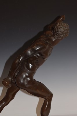 Lot 307 - Patinated bronze figure of the Borghese Gladiator after the Antique