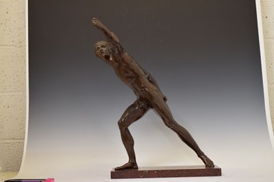 Lot 307 - Patinated bronze figure of the Borghese Gladiator after the Antique