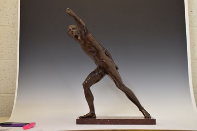 Lot 307 - Patinated bronze figure of the Borghese Gladiator after the Antique