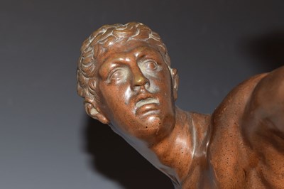 Lot 307 - Patinated bronze figure of the Borghese Gladiator after the Antique