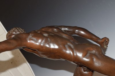 Lot 307 - Patinated bronze figure of the Borghese Gladiator after the Antique