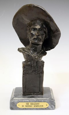 Lot 220 - After Frederic Remington (1861-1909) -  Bronze of 'The Sergeant'