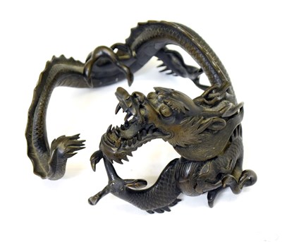 Lot 474 - Japanese bronze model of a dragon