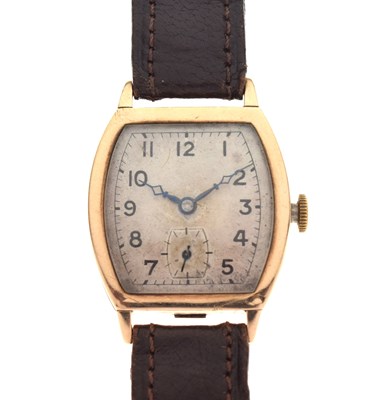 Lot 117 - Gentleman's vintage 9ct gold cased wristwatch