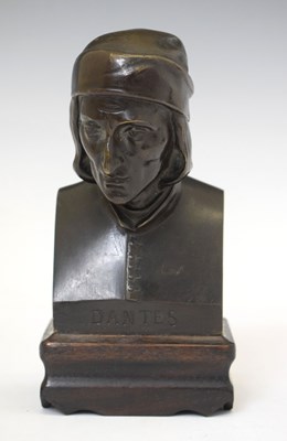 Lot 216 - Bronze bust of Dante Alighieri