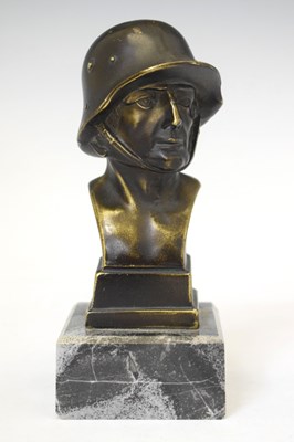 Lot 217 - Bronze bust of Second World War German solider