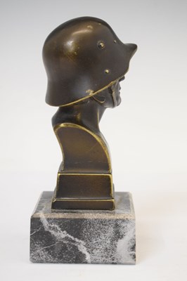 Lot 217 - Bronze bust of Second World War German solider