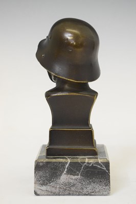 Lot 217 - Bronze bust of Second World War German solider