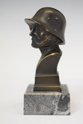 Lot 217 - Bronze bust of Second World War German solider